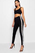 Boohoo Yasmine Snake Print Front Panel Crepe Leggings