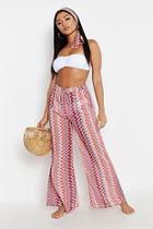 Boohoo Zig Zag Beach Trouser & Headband Set