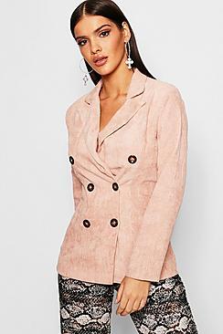 Boohoo Double Breasted Cord Blazer