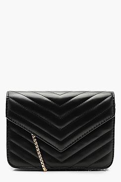 Boohoo Structured Chevron Quilt Cross Body