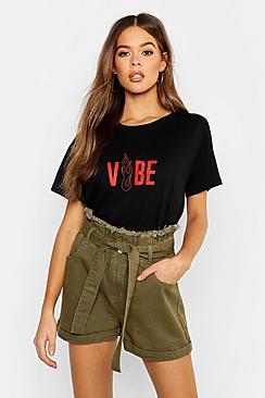 Boohoo Vibes Slogan Oversized T-shirt