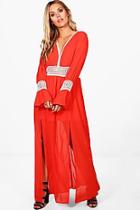 Boohoo Plus Sadie Crochet Lace Insert Maxi Dress