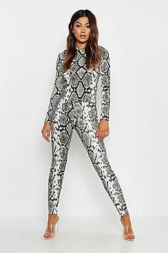 Boohoo Snake Rib Top & Legging Co-ord