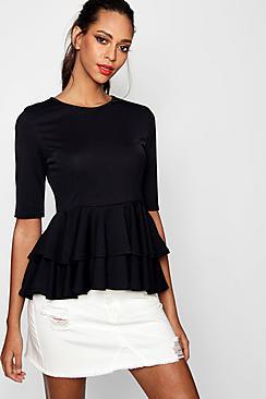 Boohoo Hallie Peplum Shell Top