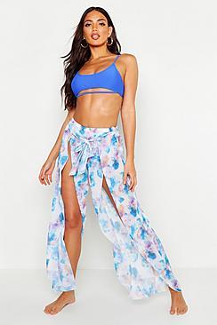 Boohoo Tie Dye Split Front Beach Trousers