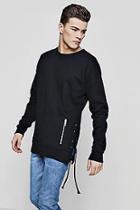 Boohoo Sweater With Lace Up Side Detail