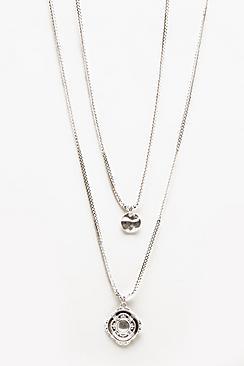Boohoo Double Layer Pendant Necklace