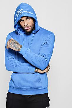 Boohoo Hoodie With Man Embroidery