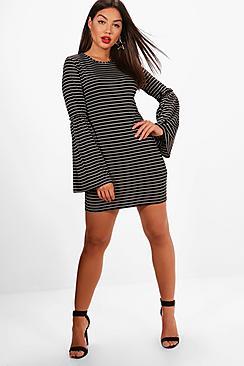 Boohoo Alana Shirred Sleeve Mono Bodycon Dress