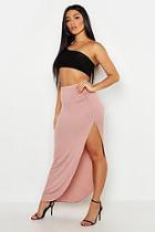 Boohoo Rouched Side Jersey Maxi Skirt