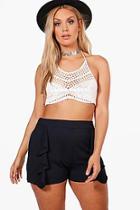 Boohoo Plus Elsa Ruffle Front Short