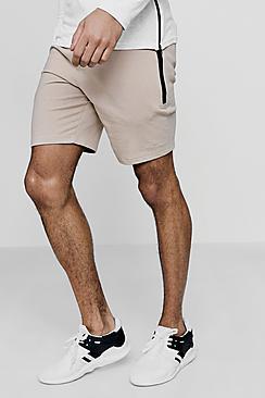 Boohoo Man Signature Skinny Fit Shorts With Sports Zip