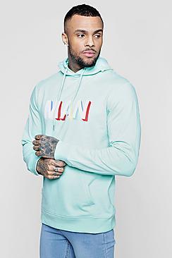 Boohoo Multi Colour Man Print Hoodie