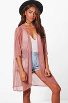 Boohoo Anna Mesh Kimono Rose