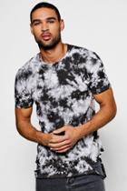 Boohoo Snow Wash T Shirt With Distressed Hem White