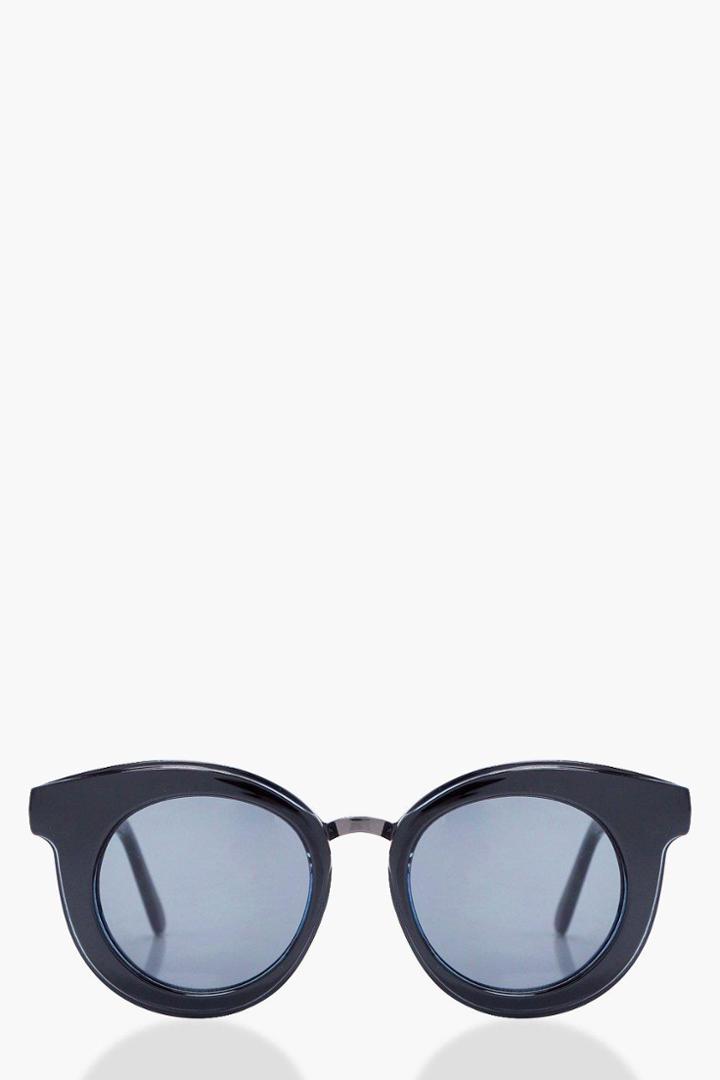 Boohoo Lydia Thick Feature Frame Sunglasses Black