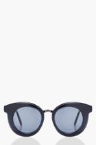 Boohoo Lydia Thick Feature Frame Sunglasses Black