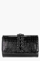 Boohoo Tia Jewel Embellished Croc Cross Body Bag Black