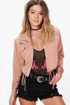 Boohoo Petite Rose Cropped Utility Jacket Lotus