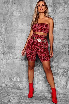 Boohoo Plus Leopard Print Cycling Short