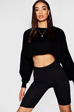 Boohoo Rib Knit Cycling Short