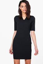 Boohoo Jenna Notch Neck Tailored Dress