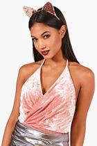 Boohoo Han Sequin Cat Ears Headband