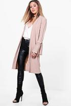 Boohoo Petite Amy Ruffle Sleeve Duster