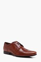Boohoo Real Leather Emboss Wingtip Formal Shoe