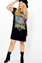Boohoo Plus Lola Printed T-shirt Dress