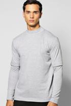 Boohoo Faux Layer T Shirt With Turtle Neck Grey