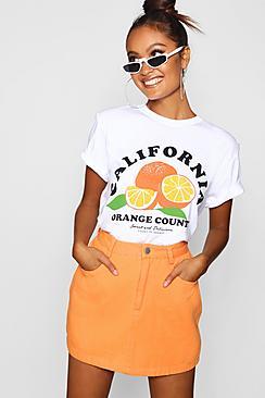 Boohoo California Orange County Slogan Tee