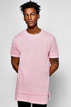 Boohoo Longline Biker T Shirt With Stepped Hem