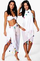Boohoo Emma Tassel Multi Way Beach Sarong