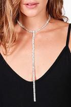 Boohoo Natalie Diamante Plunge Necklace