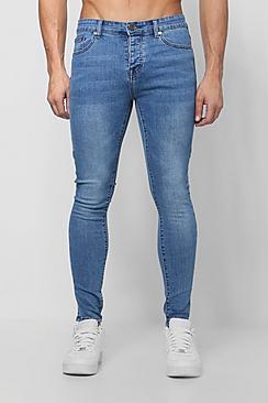 Boohoo Spray On Skinny Jeans In Vintage Wash