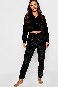 Boohoo Petite Crushed Velvet Jogger