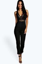 Boohoo Ellie Eyelash Lace Jumpsuit