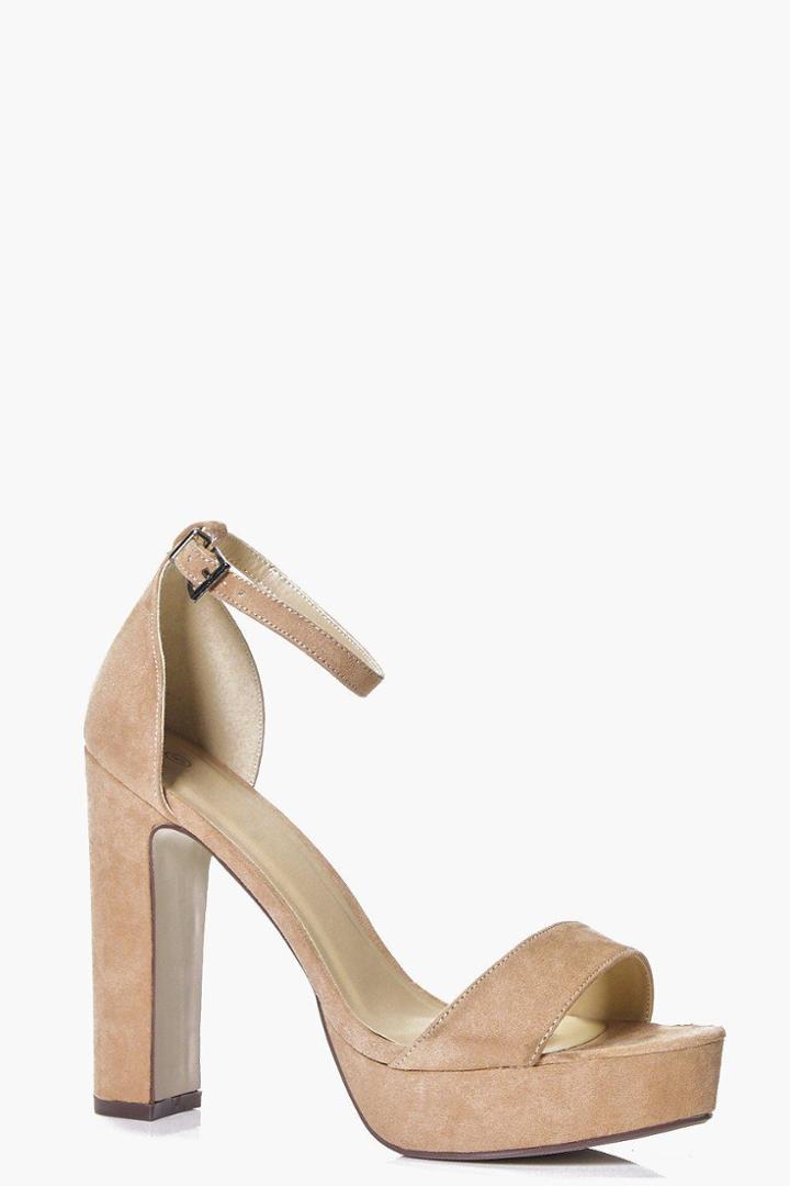 Boohoo Katie Two Part Platform Heel Mocha