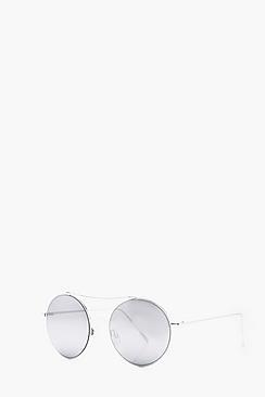 Boohoo Frame Edge Round Aviator