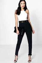 Boohoo Anna Colour Block Belted Jumpsuit