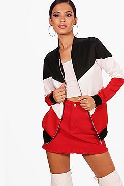 Boohoo Brooke Colour Block Bomber