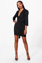 Boohoo Tailored Belted Dress