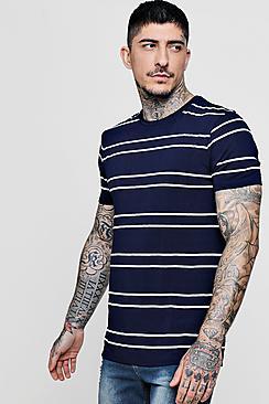 Boohoo Short Sleeve Horizontal Stripe T Shirt