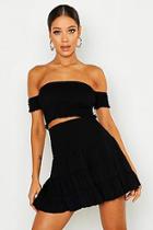 Boohoo Ra Ra Skirt With Shirred Waist