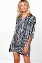 Boohoo Veronica Mono Shirt Dress Black