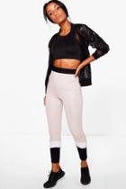 Boohoo Maria Fit Panel Running Leggings Grey