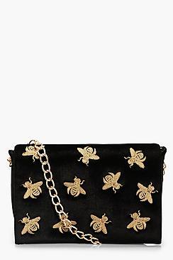 Boohoo Yasmin Bug Embroidery Cross Body Bag