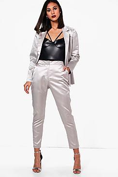 Boohoo Metallic Suit Tapered Trouser