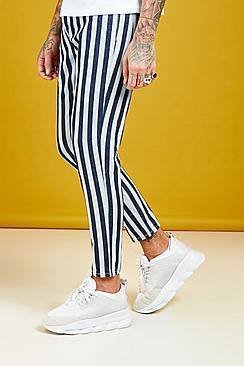 Boohoo Skinny Fit Tonal Stripe Detail Denim Jeans